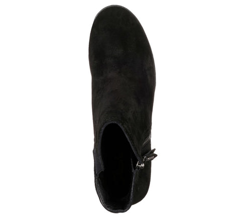 Ghete casual, dama, SKECHERS Taxi Don't Trip, 48459-BLK negru, piele intoarsa